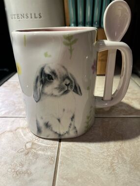 Rabbit mug with spoon